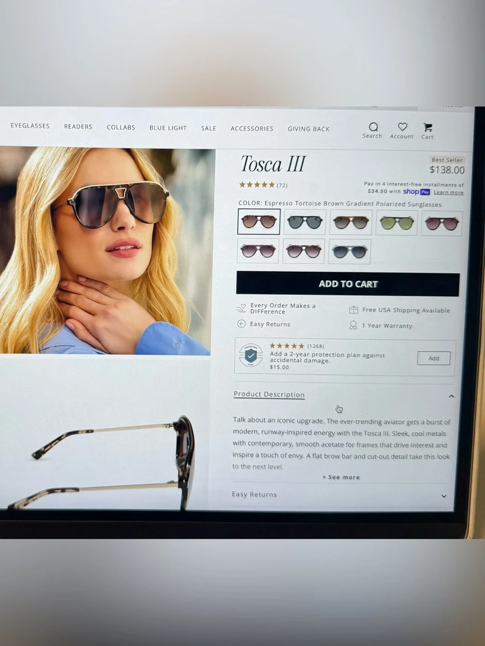 NWT DIFF Eyewear TOSCA III Oversized Espresso Tortoise Brown Polarized Sunglass